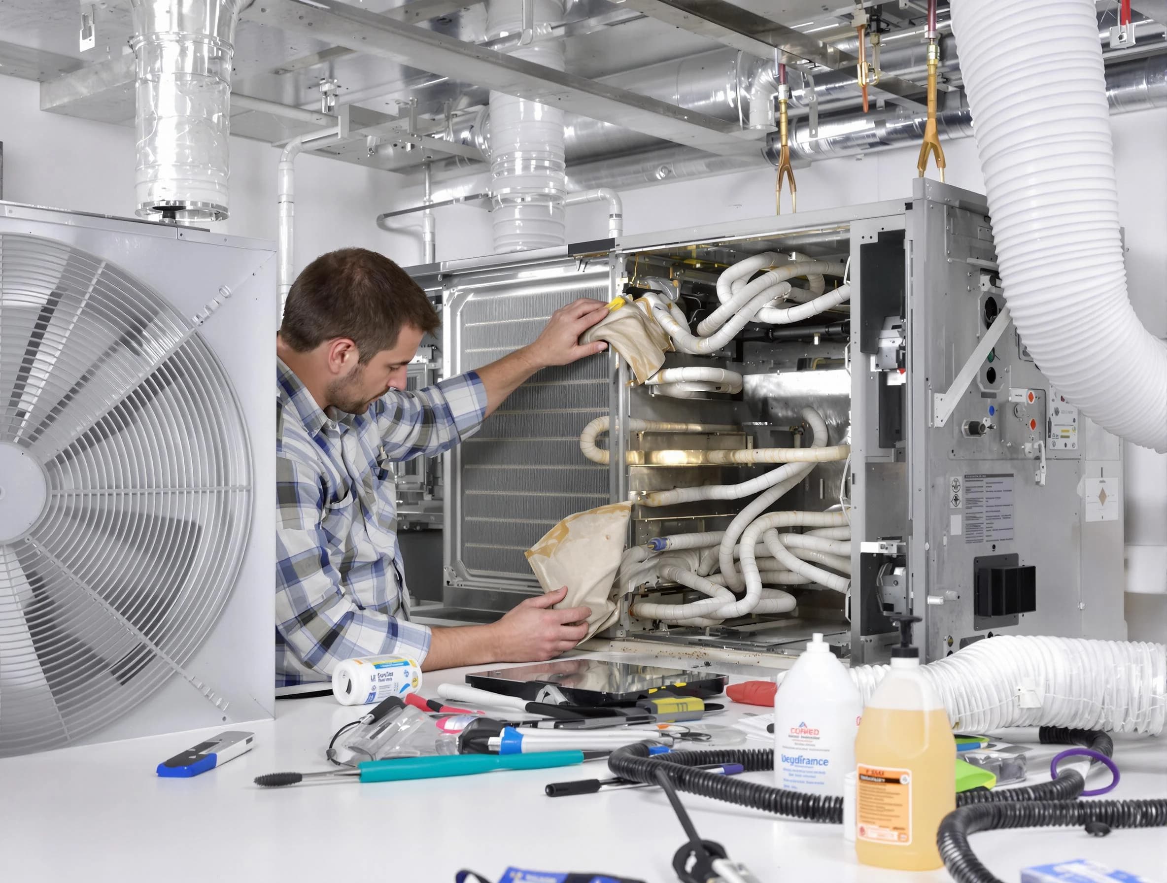 Mount Juliet Air Duct Cleaning specialist performing precision AC coil cleaning in Mount Juliet