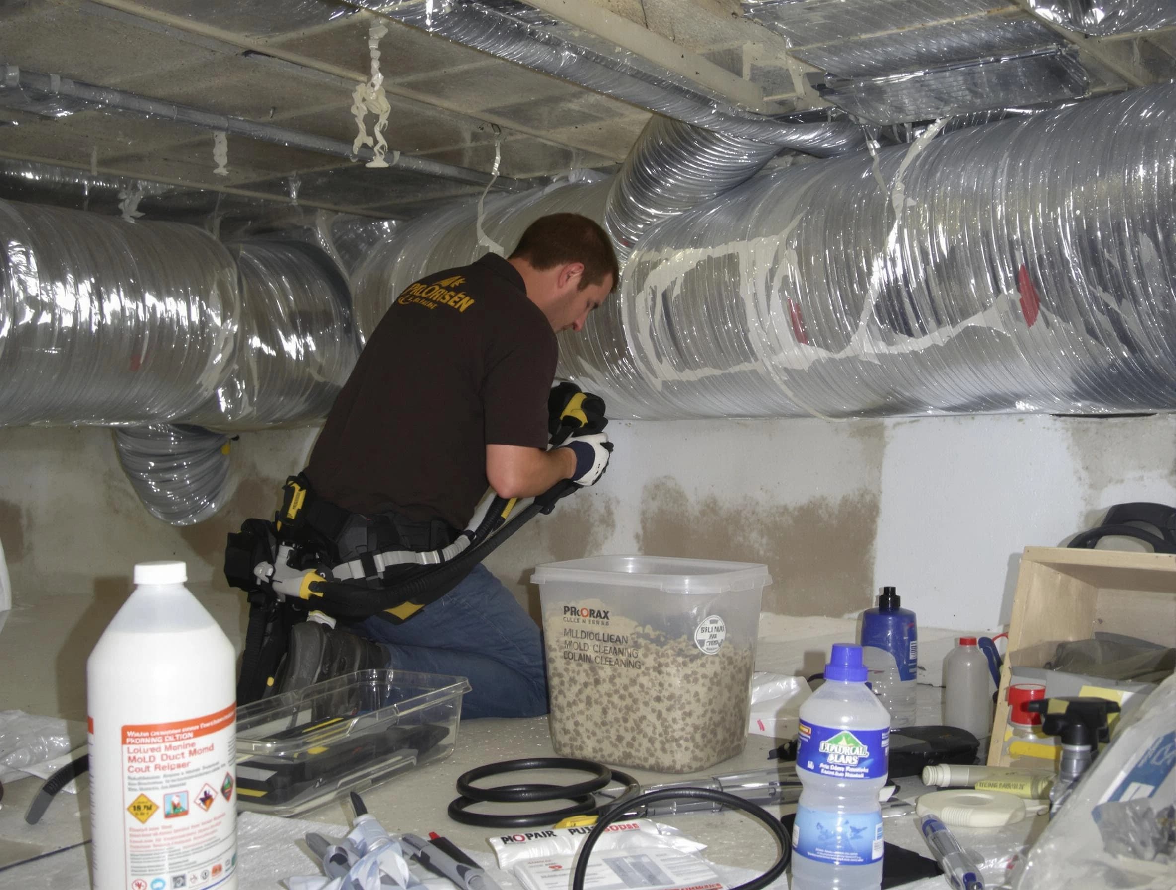 Mount Juliet Air Duct Cleaning specialist performing professional mold removal from air ducts in Mount Juliet