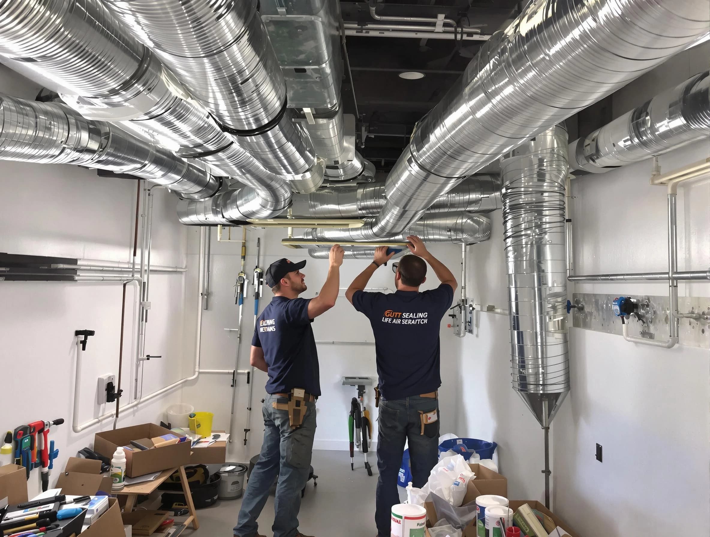 Mount Juliet Air Duct Cleaning technician applying professional duct sealing solutions in Mount Juliet