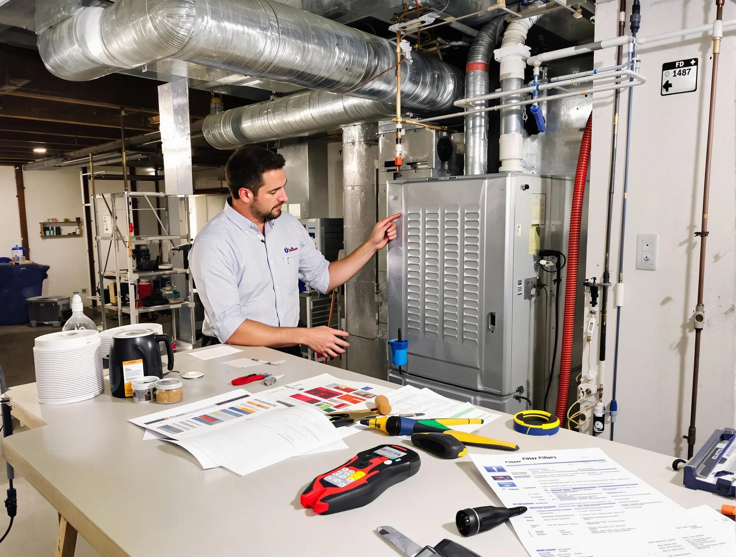 Mount Juliet Air Duct Cleaning inspector conducting detailed filter system evaluation using professional diagnostic tools in Mount Juliet