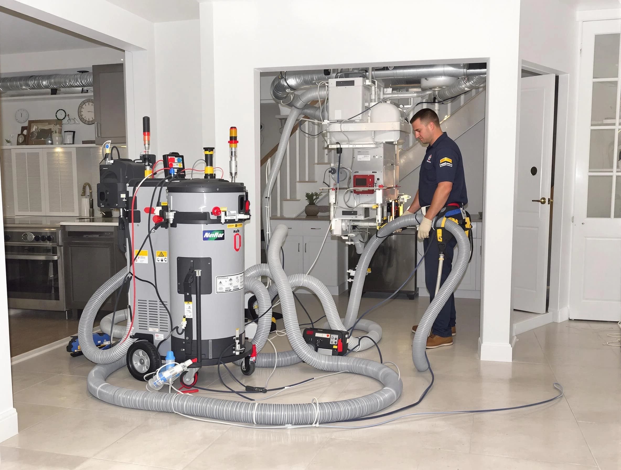 Mount Juliet Air Duct Cleaning technician operating negative pressure cleaning equipment for thorough duct maintenance in Mount Juliet